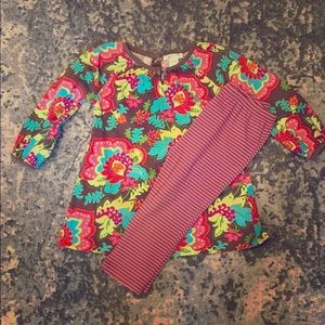 Angel Dear Floral/Stripe 18-24 month top & bottoms
